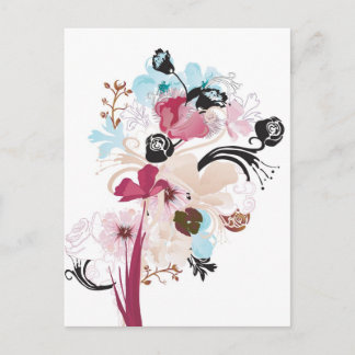 Poppies och rosor vykort