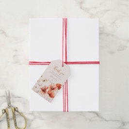 Poppies och Wildblommor Bröllop Presentetikett