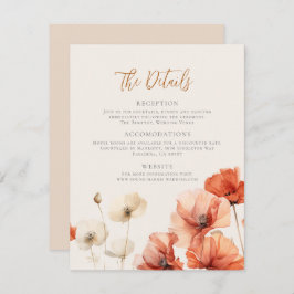 Poppies och Wildblommor Närmare Bröllop Julkort