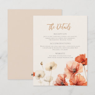 Poppies och Wildblommor Närmare Bröllop Julkort