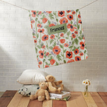 Poppies Orange Flowers Nursery Decor