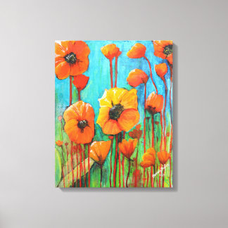 Poppies på sommaren canvastryck