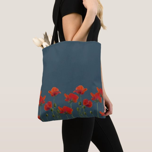 Poppies på Teal Tygkasse (Närbild)