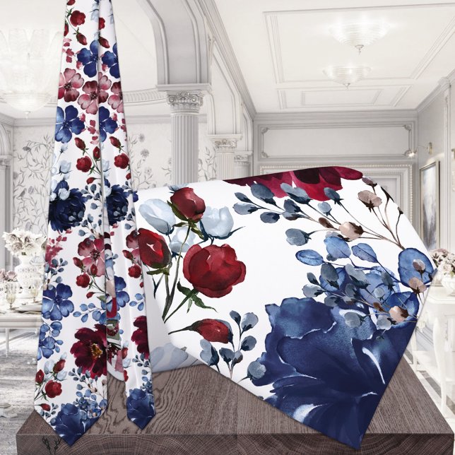 Poppies & Peonies Red White & Blue Bröllop Slips (Skapare uppladdad)