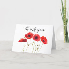 Poppies Red Blommigt Baby Shower Tack