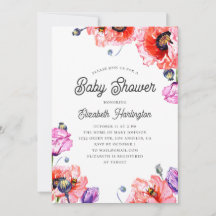 Poppies. Röd blomma med vattenfärg. Blommigtens ba