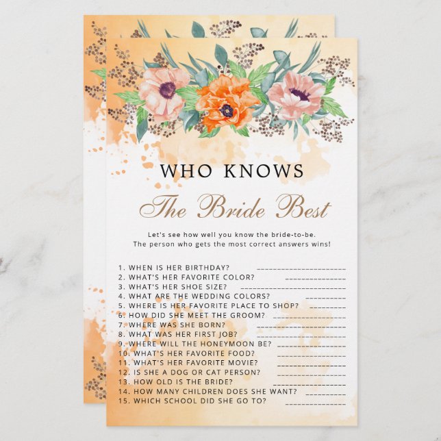 Poppies som känner till det briljanta bästa spelet (Fram/baksida)