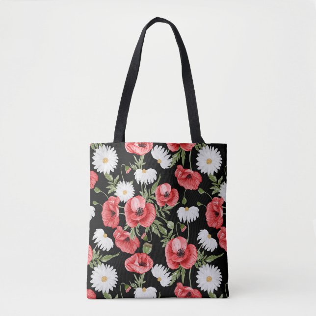 Poppies Tote Bag Tygkasse (Framsida)
