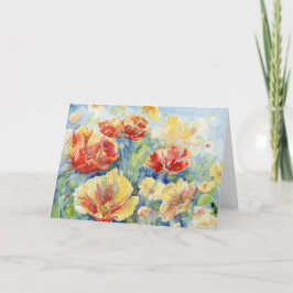 ’Poppies VII’ Blank Notecard Tack Kort