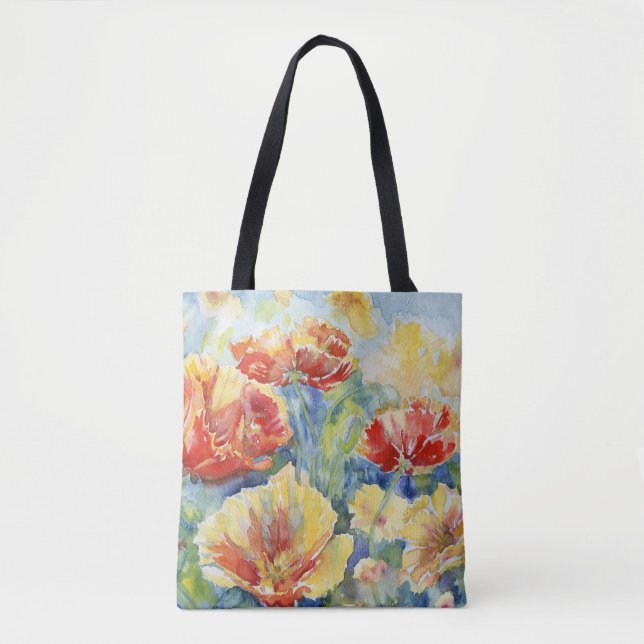 "Poppies VII" Tote Bag Tygkasse (Framsida)