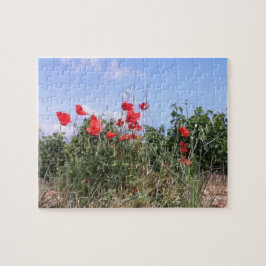 Poppies, vindruvor och Blå himmel Pussel