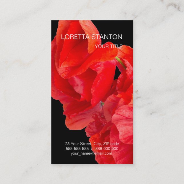 Poppies Visitkort (Framsida)