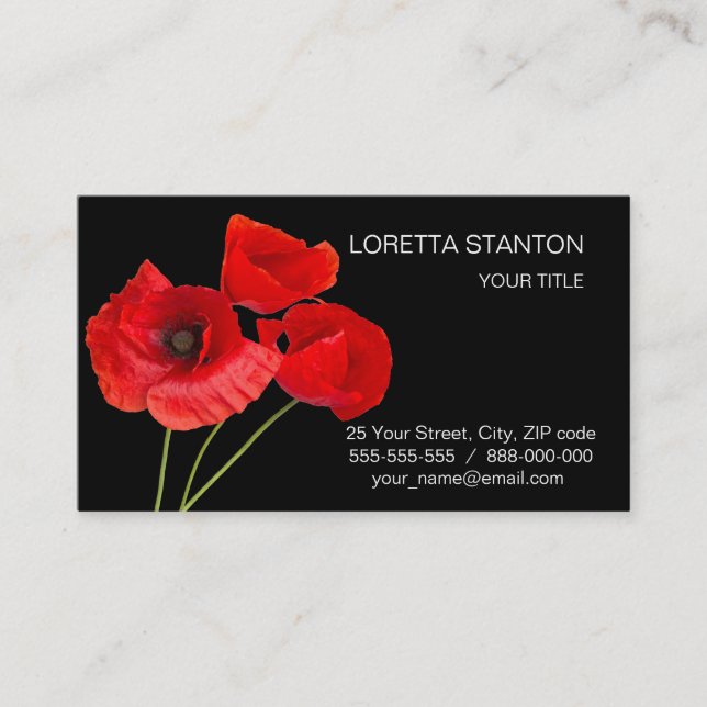 Poppies Visitkort (Framsida)