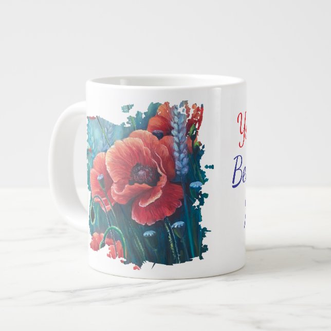 poppies you're the best part of my life jumbo mugg (Framsida vänster)