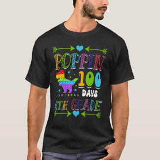 Poppin 100 dagar 6e Klass Primary School Kid Dino T Shirt