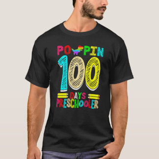 Poppin 100 dagar förskolebarn Dinosaurie förskola T Shirt