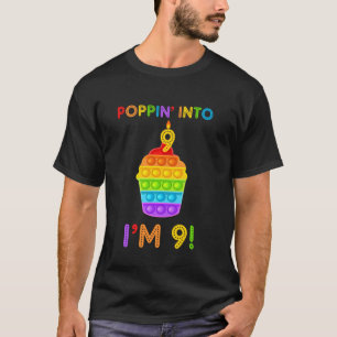 Poppin 9-års gammal 9:e Födelsedagsfestens kummelf T Shirt