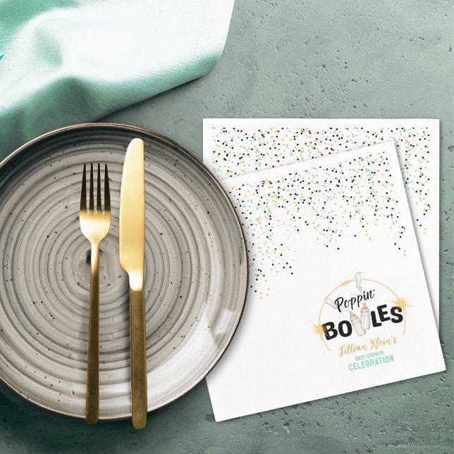 Poppin' Bottles Baby Shower  Pappersservett (Skapare uppladdad)