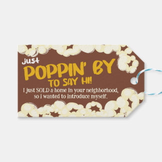Poppin' by to say HI - Realtor Pop by Popcorn Presentetikett