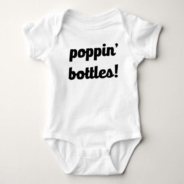 Poppin Flaskor! Funny baby-skjorta Tee Shirt (Framsida)