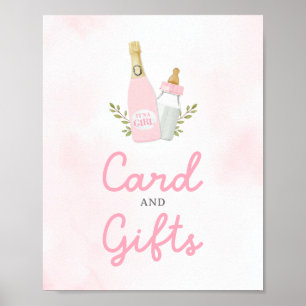Poppin Flaskor Girl Baby Shower Cards and Gifts Poster