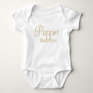 Poppin flaskor i guld- glitterbaby t-shirt