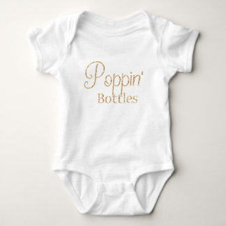 Poppin flaskor i guld- glitterbaby t-shirt