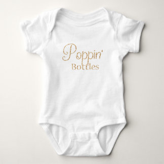 Poppin flaskor i guld- glitterbaby tröja