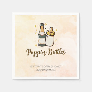 Poppin Flaskor Modern Baby Shower Baby Flaska Pappersservett