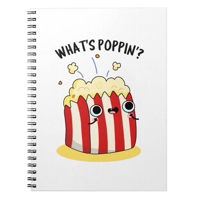 Poppin Funny Popcorn Pun Anteckningsbok (Framsidan)