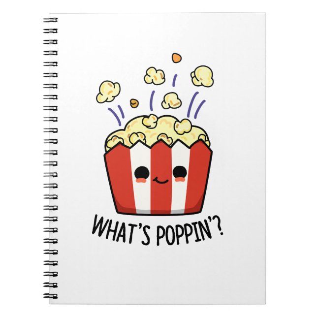 Poppin Funny Popcorn Pun Anteckningsbok (Framsidan)