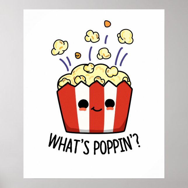 Poppin Funny Popcorn Pun Poster (Framsidan)