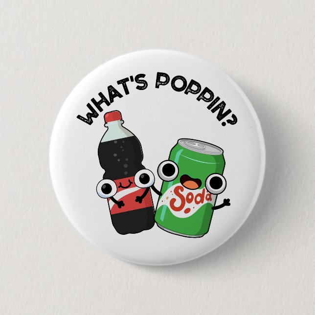 Poppin Funny Soda Pop Pun Knapp (Framsida)