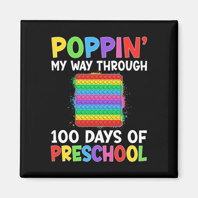 Poppin mitt sätt att gå 100 dagar med förskolebojo magnet (Framsidan)