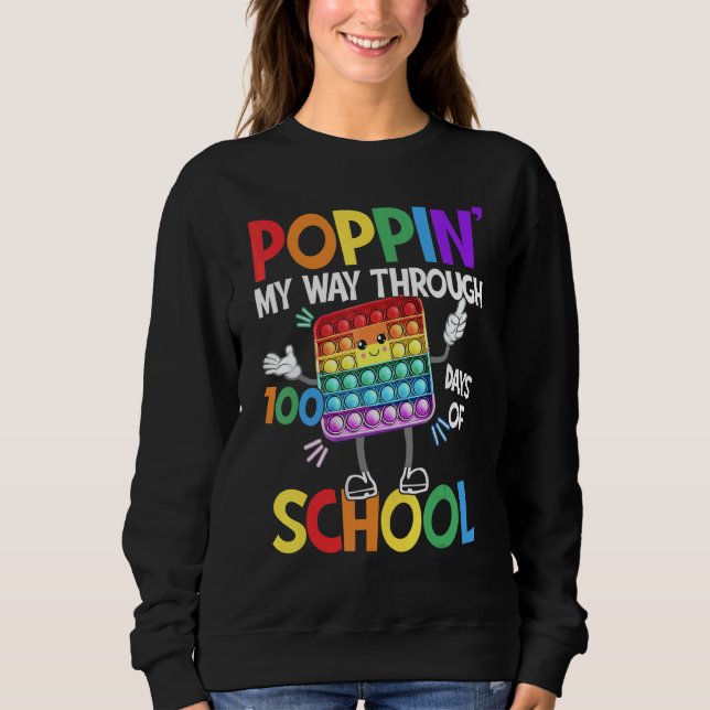 Poppin' My Way Through 100 Days Of School Fidget 1 T Shirt (Framsida)