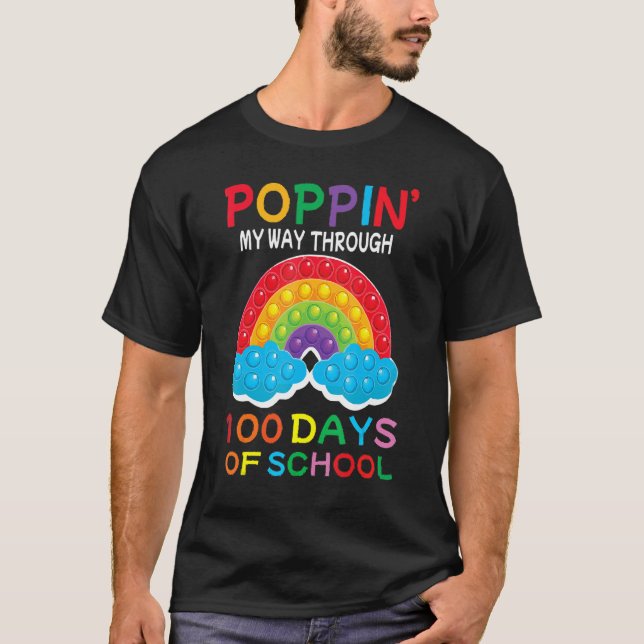 Poppin' my way through 100 days of school t shirt (Framsida)