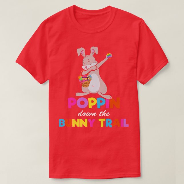 Poppin nere på Bunny Trail Cute Dab Dancing Rabbi T Shirt (Design framsida)