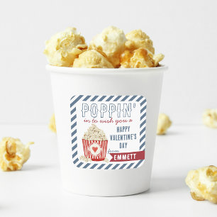 Poppin Popcorn Classroom Valentines day Fyrkantigt Klistermärke
