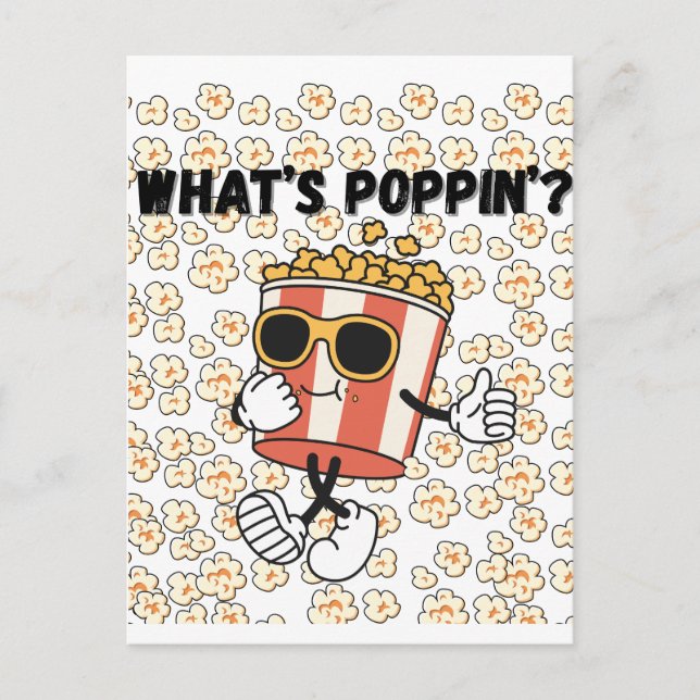 Poppin’ Popcorn Vykort (Framsida)