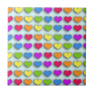Poppin Retro Hearts Kakelplatta