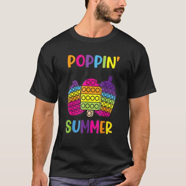 Poppin till sommaren förra dagen i skolmatsdisken t shirt (Framsida)
