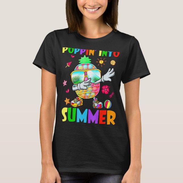 Poppin till sommaruppehållet Pineapple Studenter S T Shirt (Framsida)