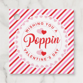 Poppin Valentine Day Rosa and Red Rand Gåvor Etiketter