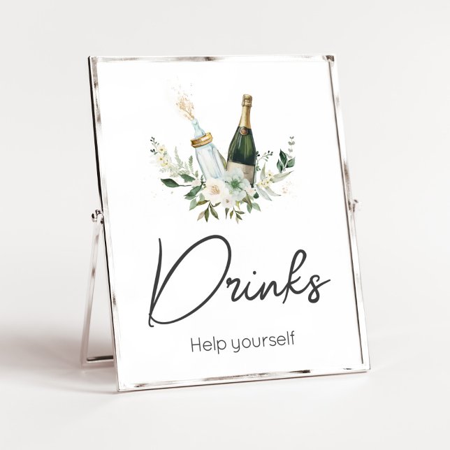 Poppin'Baby Flaskor Baby Shower Drinks Poster (Poppin' Bottles Baby Shower Drinks Sign)