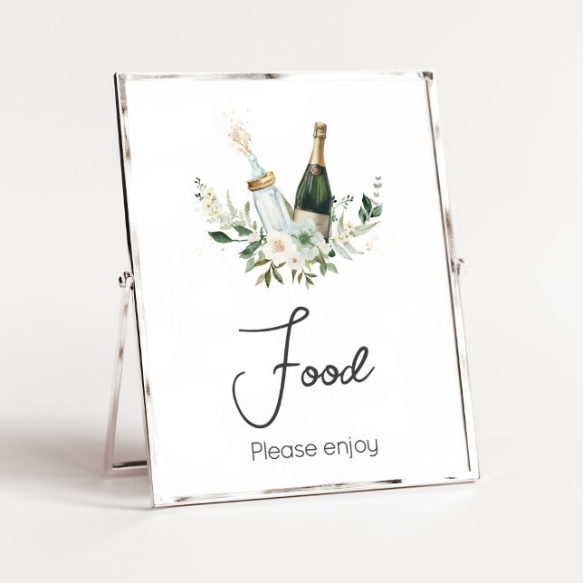 Poppin'Baby Flaskor Baby Shower Food Poster (Poppin' Bottles Baby Shower Food Sign)