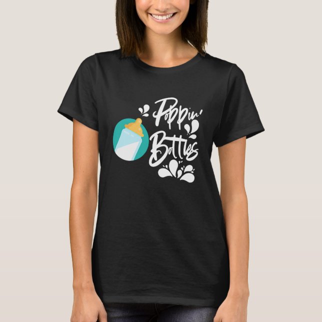 Popping Bottles Baby Children Milk Baby Bottle T Shirt (Framsida)