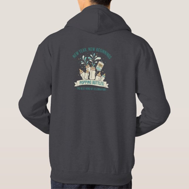Popping Bottles for The New Year T-Shirt Hoodie (Baksida)