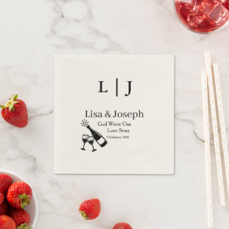 Popping Champagne &Toasting Glasses Party Wedding  Pappersservett