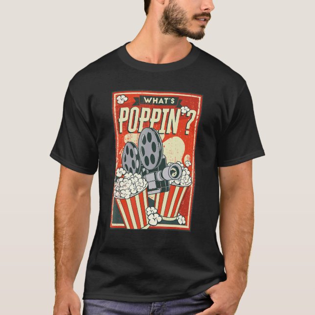 Poppin's Cinema Popcorn T Shirt (Framsida)