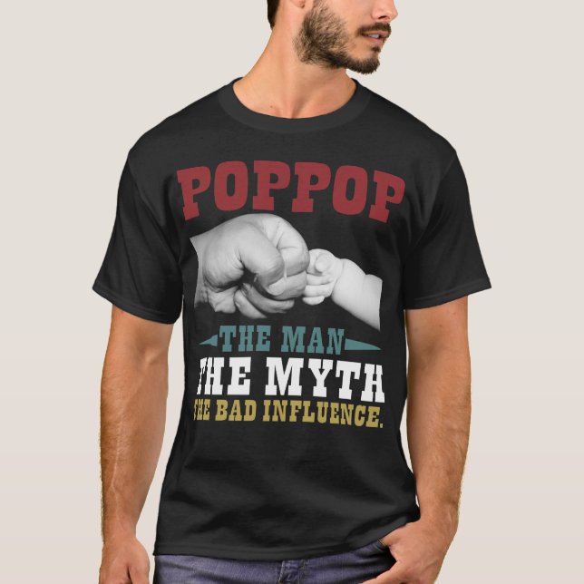 Poppla människan till myten och den dåliga påverka t shirt (Framsida)